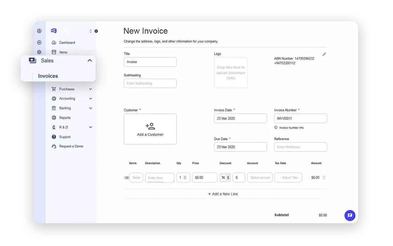 Create a New Invoice
