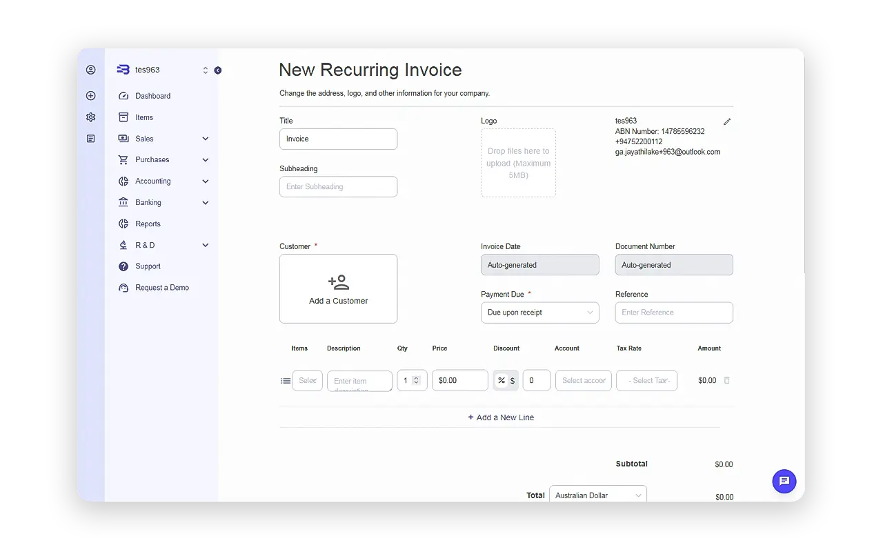 Create Recurring Invoices