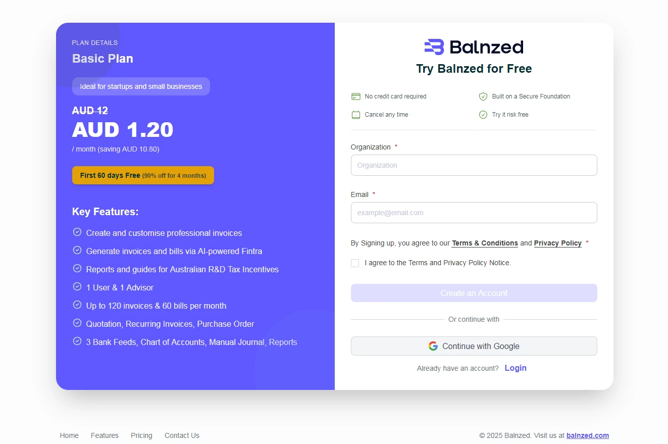 Balnzed-signup